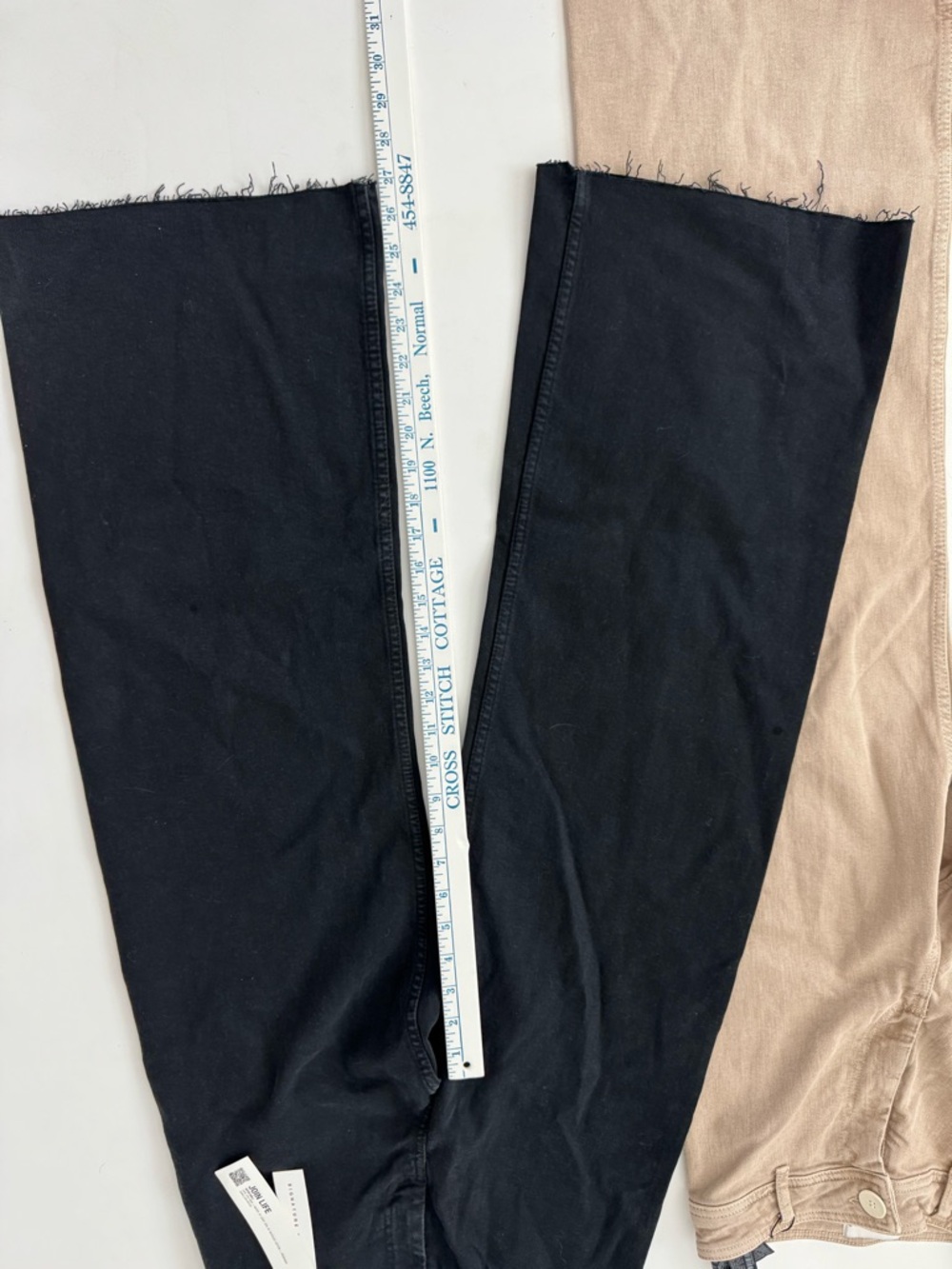 NWT ZARA Marine Straight Jeans Bundle 2 Wide Leg High Rise Black Beige 4 Flaw - Picture 8 of 10